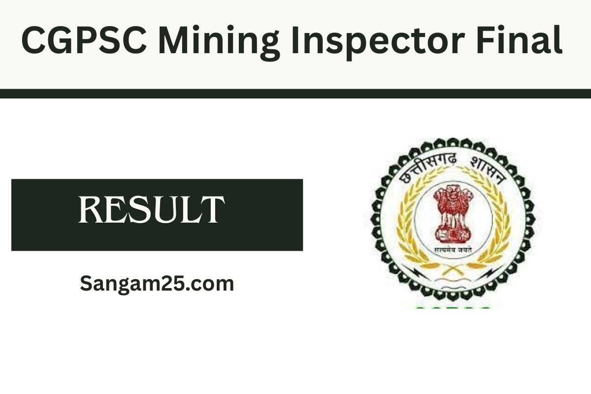 CGPSC Mining Inspector Final Result 2025